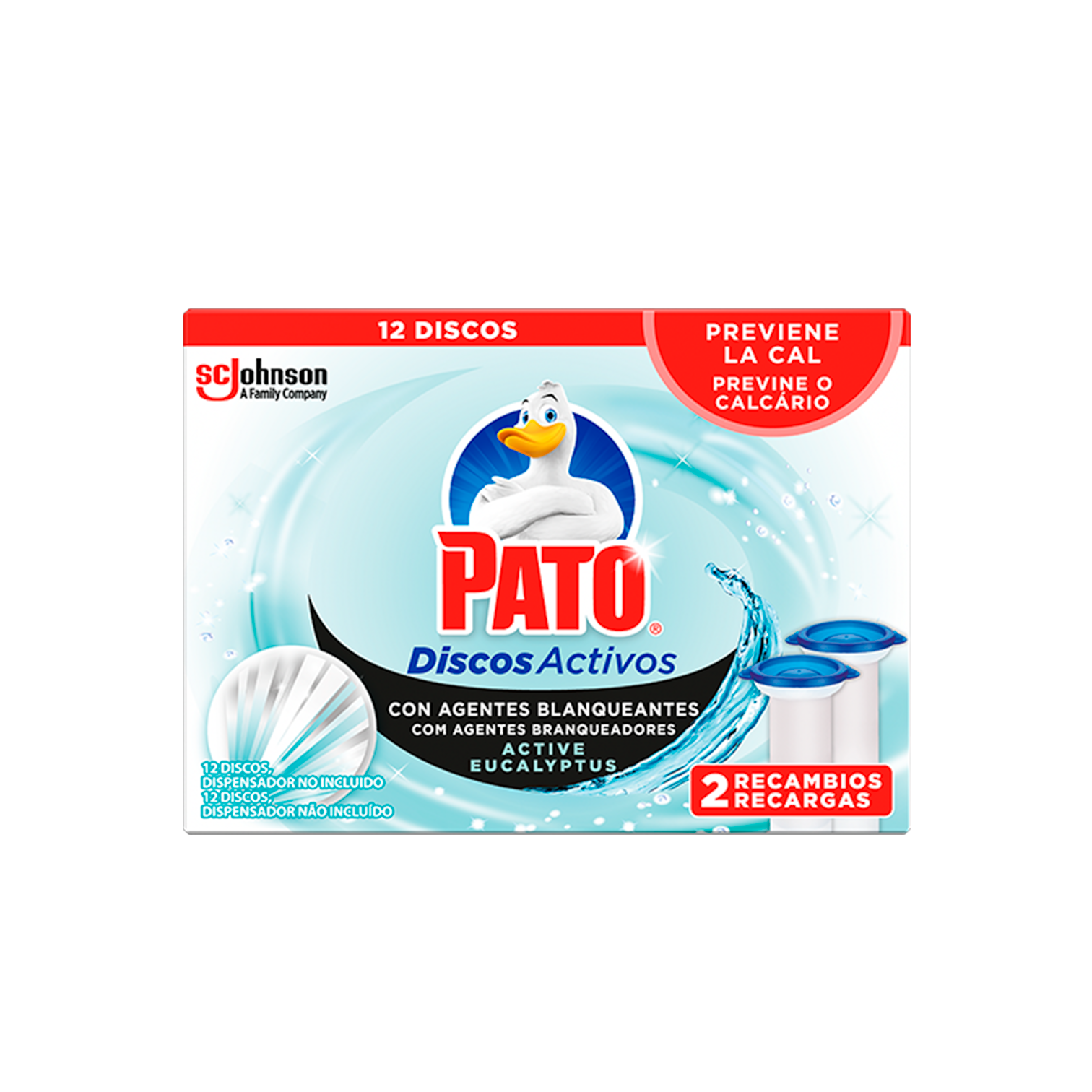 Pato Discos Activos Recarga de Eucalyptus 2x36g