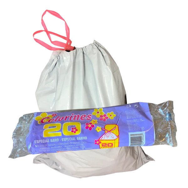 Sacos do Lixo 20l com Fecho Fácil - 20 Sacos - Branco
