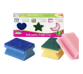 Salva Unhas Tripla Ação 9x7x4.5cm – 3 Unidades