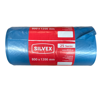 Rolo Saco Lixo Azul Silvex 120Lt 80x120cm (25Sacos)