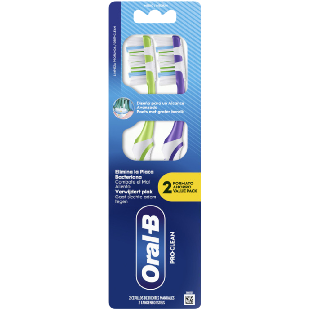Oral-B Escova de Dentes Manual Pro-Clean - 2 Unidades